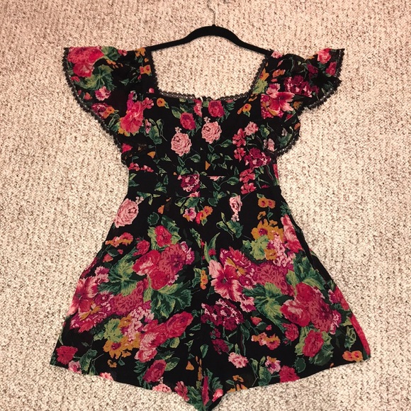 BCBGMAXAZRIA Floral Romper - Picture 3 of 5